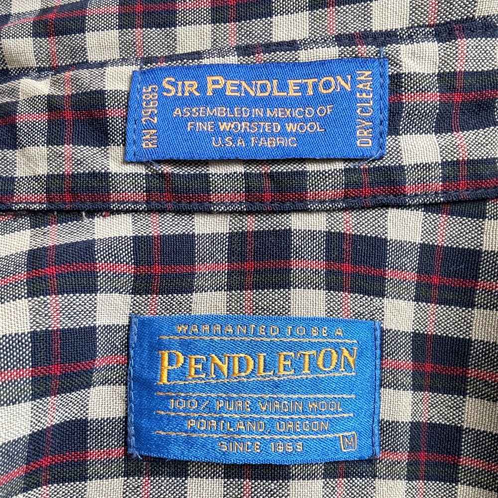 Pendleton Vintage Lightweight Wool Plaid Button D… - image 11